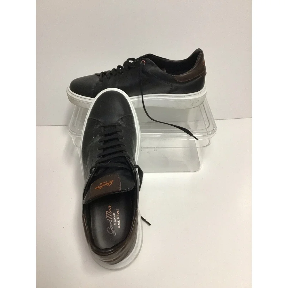 Good‎ Man's Brand Black Leather Shoes With Brown Accent